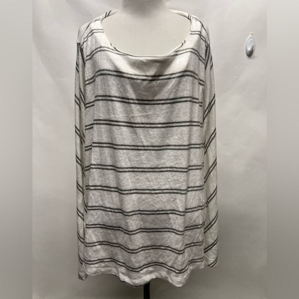 Bobeau Stitch Fix Striped Cozy Rib Wide Sleeve Knit Top 2X